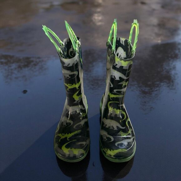 WESTERN CHEIF Toddler Wade Dinosaur Lighted Black Boots Size 10 - Picture 5 of 9